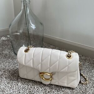 Coach Women's Quilted Leather Covered C Tabby Shoulder Bag 26 with Chain Strap